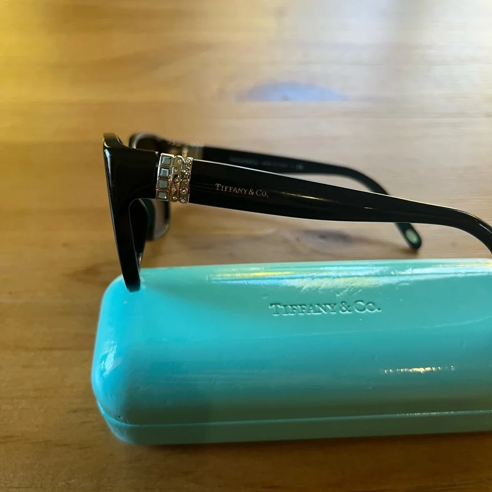 Tiffany & Co. Black Sunglasses with Blue Case - Picture 4 of 5